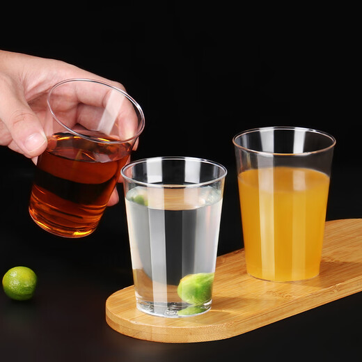 Baijie disposable cup 200ml*50 pieces thickened aviation cup straight cup transparent drinking cup hard plastic cup