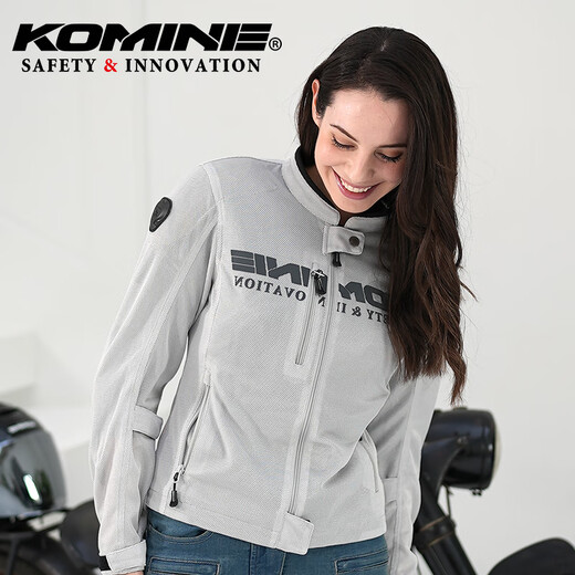 
KOMINE SAFETY/INNOVATION Summer full mesh knight jacket light weight anti-fall minimalist style motorcycle riding suit men and women JK-171 Silver 2XL