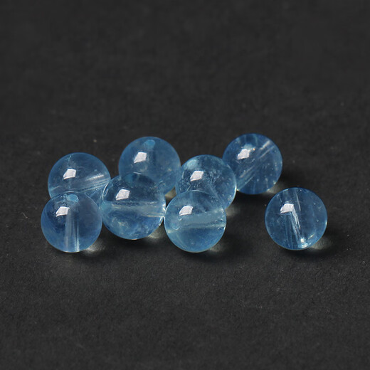 Yingyan 7A natural ice aquamarine loose beads handmade diy ladies bracelet necklace blue crystal multi-treasure devil blue single 7a grade devil blue 10 mm 1 piece