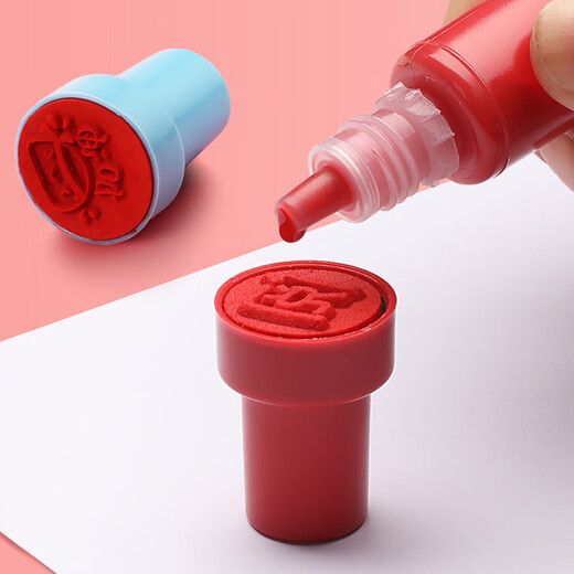 誉禾儿童奖励印章老师评语鼓励盖章卡通可爱表扬点赞大拇指幼儿园教师批改作业图章20个加2支印油 6150-X