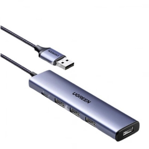 Green Network (UGreen) CM219 USB3.0 Diversity Hub Hochgeschwindigkeit 4-Port-Hub-Hub-Dock mit Netzteilhafen Eins-zu-Vier-Drahtlänge 0,5 Meter (15917)