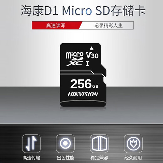 Hikvision Security Überwachungskamera Dedizierte TF -Speicherspeicherkarte MicroSD -Karte 256G Black Card