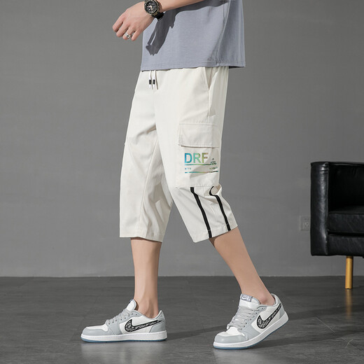 Boledi Sommer dünne sieben Punkte mittelgroße Hosen 12 Jungen 14-jährige Junior High School-Schüler 16 Kinder trendige hübsche Arbeithosen 9230 Black 170 XL (110-125 Jin [Jin ist ungefähr 0,5 kg])