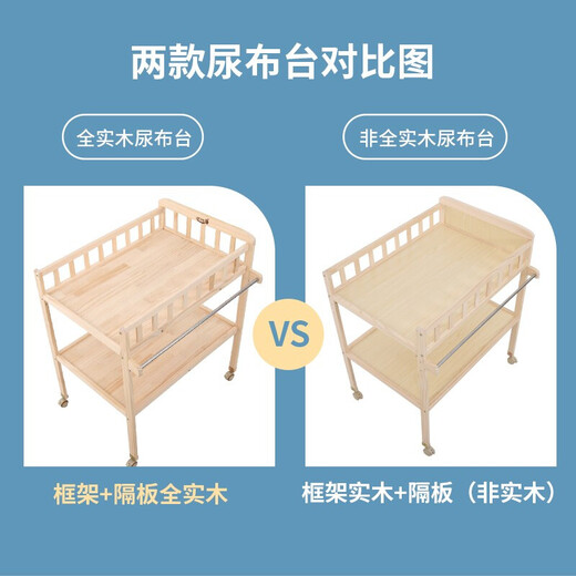 
Bei Happy Solid Wood Diaper Table Baby Care Table Massage and Bathroom Baby Bedding Crib Change Table Solid Wood Extended Style