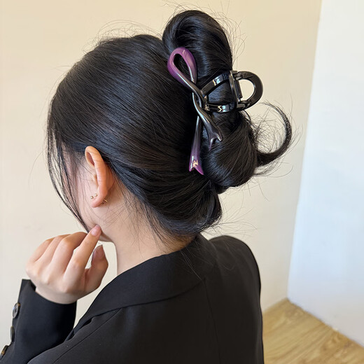 Jiuweiya Hair Clip Women's 2024 New High-end Clip Back of the Head Temperament Hair Clip Hair Shark Clip Large Clip Headwear JYFJ096#Dark Coffee Butterfly Clip