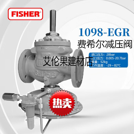 美工FISHER费希尔1098-EGR系列1098-EGR 2”NPT调压器工业用 型号：1098-EGR2”NPT螺纹连接