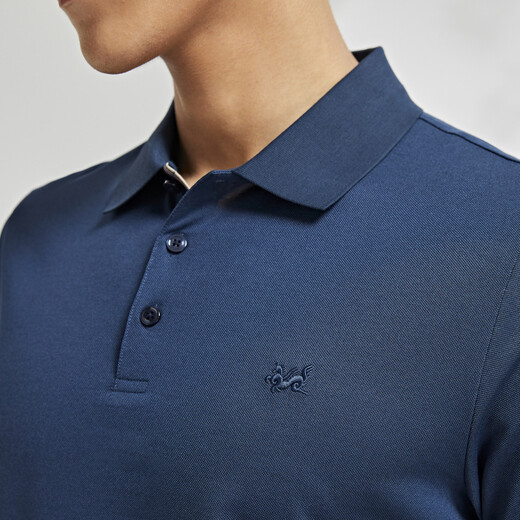 YOUNGOR POLO shirt men's POLO shirt solid color polo shirt light business blue green 2XL