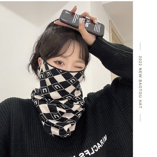 昙蓓漫围脖冬季女挂耳面罩防风面罩保暖护颈脖套骑车面罩百搭加厚口罩 挂耳面罩（2件装） 【三合一保暖/升级加绒加厚】