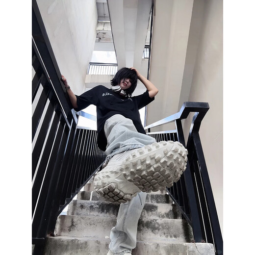 ZLZP老爹鞋男厚底增高莆田夏季新款榴莲坦克轮胎鞋情侣休闲运动鞋女 黑色 【旗舰品质】 42