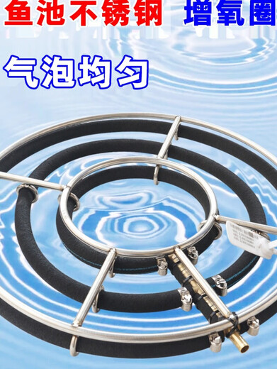 自沉锦鲤鱼池爆氧盘增氧气盘污水处理不锈钢座气泡纳米雾化曝氧圈 2个直径20CM气圈+9720气泵