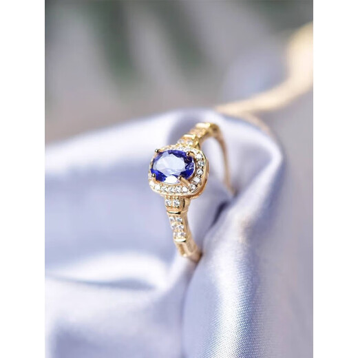 DL 1998 Fat Donglai same style tanzanite ring for women s925 silver niche design ring bare stone self-discipline couple fasting style 1 s925 silver tanzanite ring