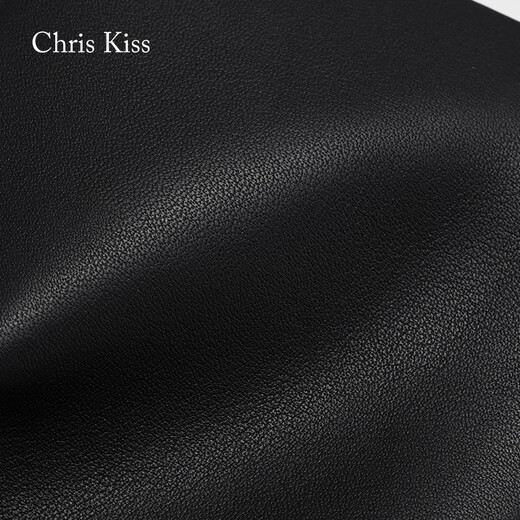 CHRIS KISS wallet men's genuine leather short chuck-layer cowhide wallet gift box high-end practical birthday gift for boyfriend and husband. First layer cowhide short black [counter gift box]