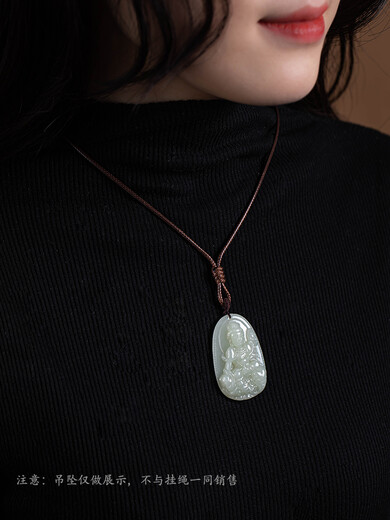 Hand-woven Nine Vehicles Vajra Knot Wax Rope Pendant Lanyard Men and Women Jade Pendant Jade Pendant Buddha Medal Adjustable Necklace Rope Brown-2.0mm