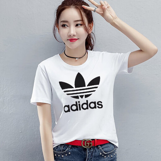 阿迪达斯 （adidas）三叶草短袖T恤女装2025夏季新款运动跑步训练休闲舒适圆领上衣套 CV9889白色 S