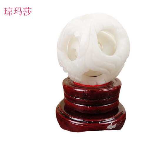 琼玛莎贵州翠玉石绣球摆件多层套球同心时来yun转把件工艺乔迁开业礼品 翠玉小号约5.5cm