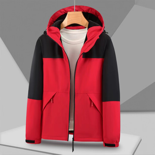 冲锋衣定制工作服印logo男女秋冬户外登山团体三合一加绒加厚外套 9901大牌同款一体加绒冲锋衣 XL