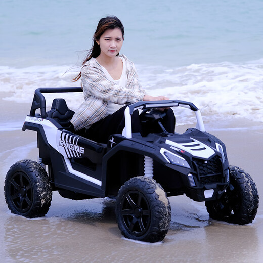 Mengxiaoou super large children's electric car four-wheeled toy car for men and women that can sit on a double off-road remote-controlled stroller for adults. Flagship red + all functions + soft wheels + 24V battery
