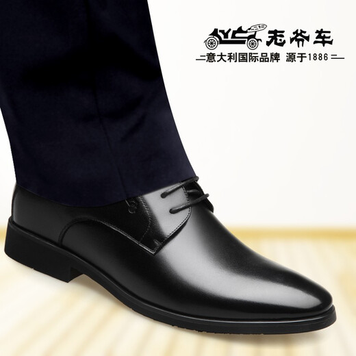 Classic Car Height-verstärkter Schuhe für Männer 6 cm Lederschuhe für Männer echte Leder atmungsaktiven formalen Lederschuhen für Männer Business Casual Toe Layer Cowhide Unsichtbare innere Höhe 8cm Schnüre-up Schwarze Hochzeitsschuh für Männer 683 Schwarz (innere Höhe 6 cm) 43