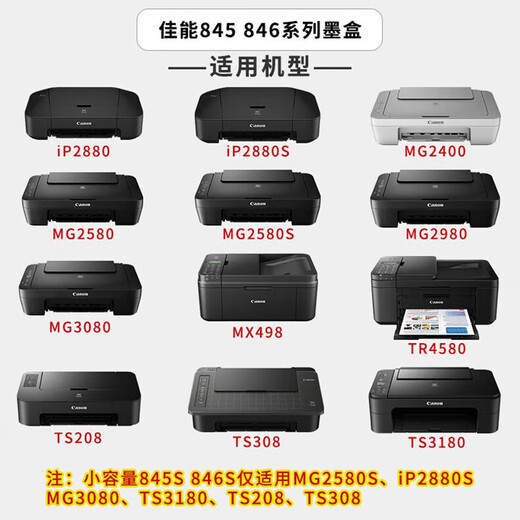 Canon (Canon) 845 846 Cartucho de tinta original MG2400 3080 2580S TS3180 3380 3480 Cartucho de tinta de impresora 845S Pequeño agujero medio negro/especialmente suministrado