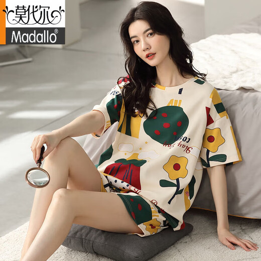 Modal Summer Pyjama Frauen rein. Baumwoll kurzärmelige niedliche koreanische koreanische Art dünne zweiteiler Anzug lässig Frühlings- und Sommermodische Heimkleidung 01 Modell Y687 M80Jin [Jin ist gleich 0,5 kg] -95jin [Jin ist gleich 0,5 kg]