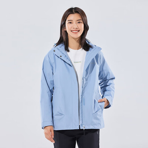 Pathfinder TOREAD Shock Clothes Autumn and Winter Women's Outdoor Three-in-One Fleece Waterproof and Moisturizing Cold Warm Jacket TAWWBK92719 Mirror Sky Blue (Female) L