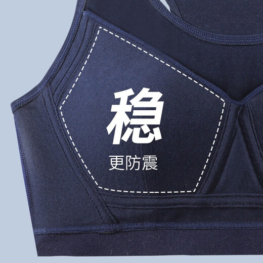 俞兆林（YUZHAOLIN）高中学生内衣女青春发育期少女孩文胸防震薄款初中生大胸显小胸罩 9215藏青 1件 XL 85（100-115斤）