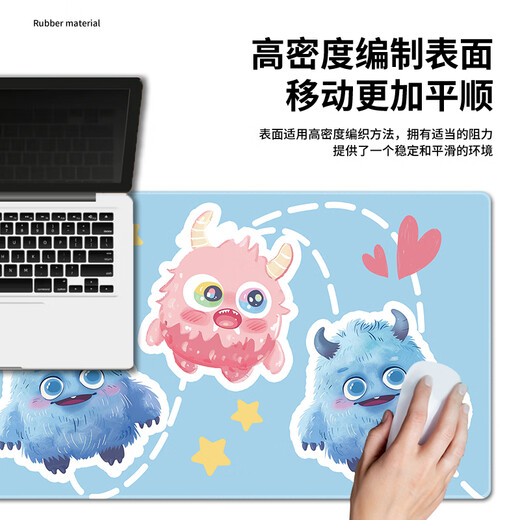 Three-color cat cute little monster mouse pad super large cartoon animation office desktop mat wrist pad notes 6626 pink bear 60 cm x 30 cm x 2 mm