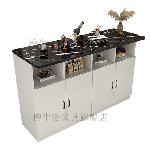 Hualade home bar table kitchen restaurant partition cabinet multi-functional entrance cabinet modern simple small bar wine cabinet high table white cabinet + marble color countertop + white cabinet length 60 double doors