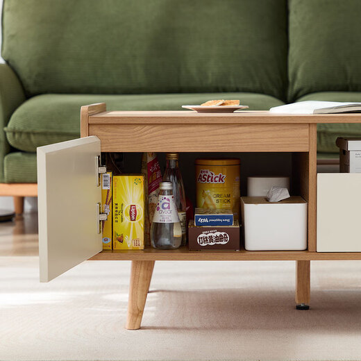 Lin's Home Furnishing Log Style TV Cabinet Coffee Table Living Room Home AC1M Log Color + White AC1L Coffee Table