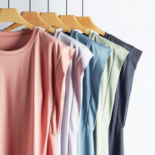 Foren Pyjamas ärmellose Nachthemd im Sommer Neue dünne Baumwolle losen Casual Home Damen mit Tassen ohne BH 12603 Dailan XL [Empfohlen 130-145 Jin [Jin gleich 0,5 kg]]]