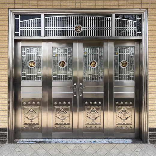 JRB家瑞堡四开门大门家用304不锈钢门防盗大门入户门别墅进户乡村不锈钢门 四开大门款式11