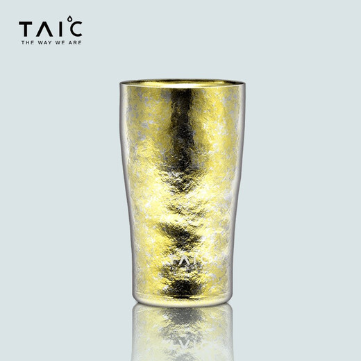 TAIC Titanium Pure Titanium Beer Cup Double-layer Vacuum Water Cup Titanium Cup Juice Cup Milk Cup Coffee Cup Hercules Cup Ultra-light High-end Gift Cup Streamer Gold