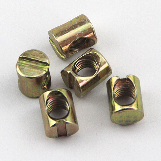 Chuanchai-Furniture nut hardware baby and children's bed accessories screw hammer head nut cross hole nut two-in-one connection component M6M8 6*10 20 pieces