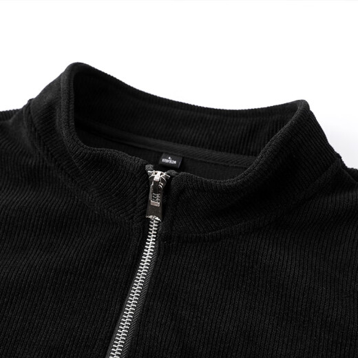 Jeep (Jeep) 2025 Chaqueta de pana versátil casual para cuello de soporte para hombres Spring suelto y estilo otoño gran tamaño 12083 Negro 2xl 150170Jin [Jin equivale a 0.5 kg] sobre