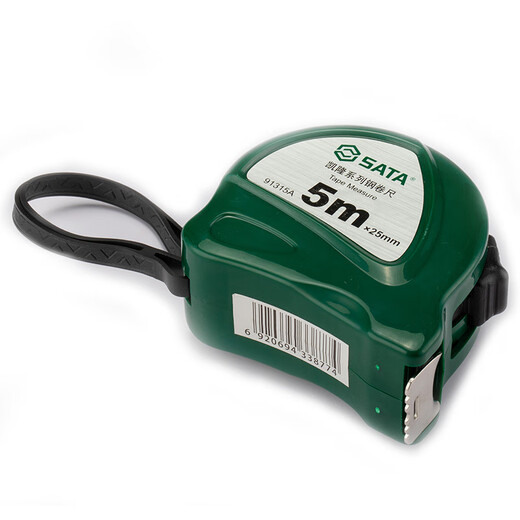 SATA 91314A Kailong series 5-meter steel tape measure 5Mx19MM, widened ruler with 0-point correction claw, manual locking