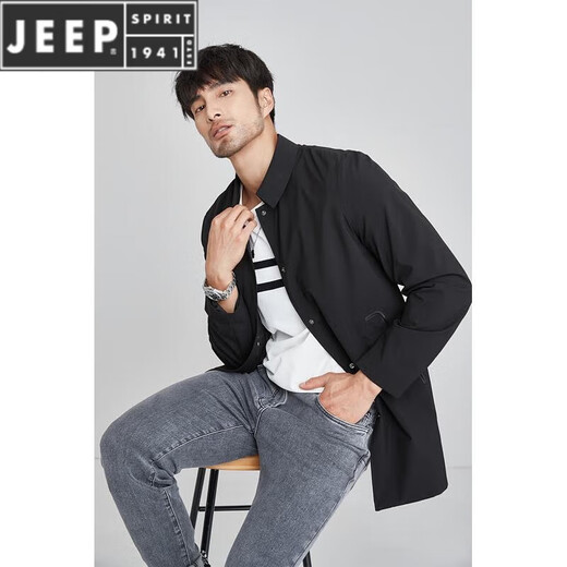 Jeep Spirit2023 Frühlings- und Sommer -Trendmantel für Männer modische Farbe Einfache Revers Jacke grau 4xl