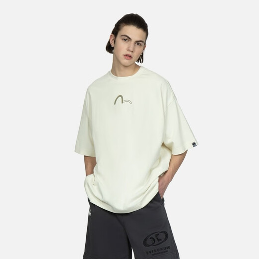 EVISU KURO 男士小海鸥印花宽版T恤男2ESGNM3TS659FFCT 米黄色 XL