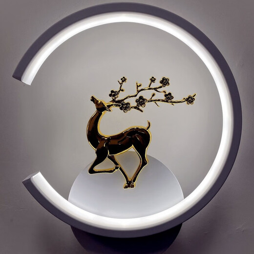 Yaotian Bedroom Bedside Warm Wall Lamp Simple Modern Living Room Background Wall Lamp Stairway Aisle Corridor Round Square Lighting White C Pair (one left and right) Three-color dimming