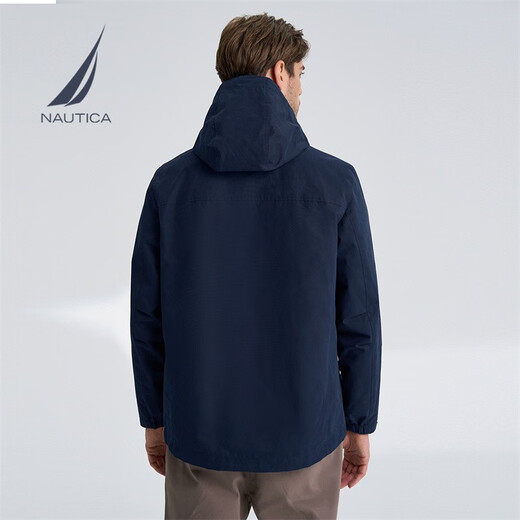 诺帝卡（NAUTICA）【单件直降】男装秋冬款衣多穿可拆卸帽防轻溅水三合一厚外套棉服 藏青4NV（223） M