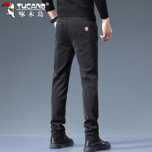 Woodpecker (TUCANO) Casual Pants Men's Autumn and Winter Business Pants Men's Loose Straight Fashion Versatile Pants Men's Pants Black 32