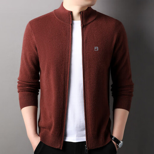 Hengyuanxiang Stricker Strickjäger 2024 Herbst und Winter Neues Männergeschäft 100% reine Woll -Männerjacke und Pullover Trend Black M 170/48/105