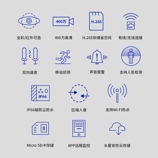 Mercury (MERCURY) 4 million full-color night vision outdoor waterproof surveillance camera home WiFi hotspot remote rotatable wireless pan/tilt MIPC4286W-4 power supply set