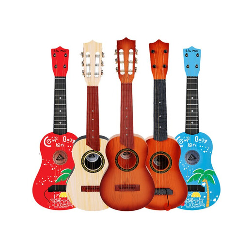 Ukulele beginner children's guitar toys to play piano for boys and girls musical instruments baby four-string rubber wire 57CM five blessings (send strap + tutorial)