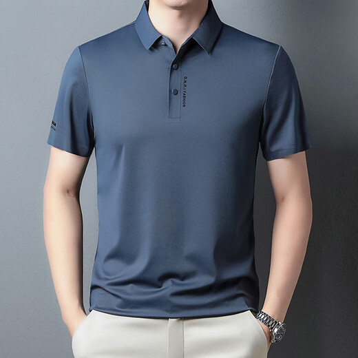 Camiseta aristocrática de manga corta de lujo de lujo para hombres en verano Fina de color sólido de color sólido y versátil camiseta de media manga para hombres 9859 marrón claro 3xl 190 Tamaño [recomendado 180-200 Jin [Jin equivale a 0.5 kg]]