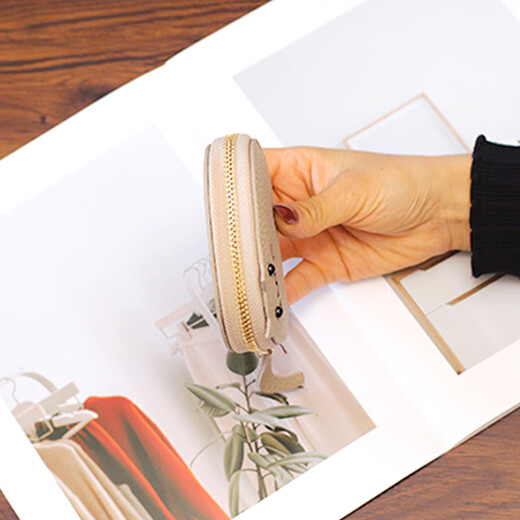 He Pei Women's Card Bag ID Bag Multi-card Card Storage Bag Anti-Demagnetization Coin Wallet Cute Cartoon Mini Card Clip Cat Card Bag [Gray]