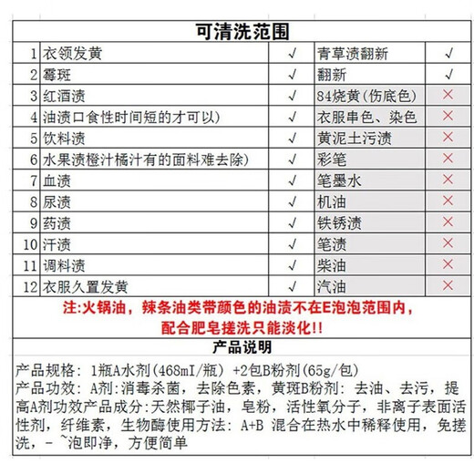 Chaoniu Bubble Laundry Detergent Removes Mold, Removes Yellow Spots, Removes Stains for Children, Can Be Used by Mothers and Infants 468ml 1 Bottle + 2 Bags of Powder