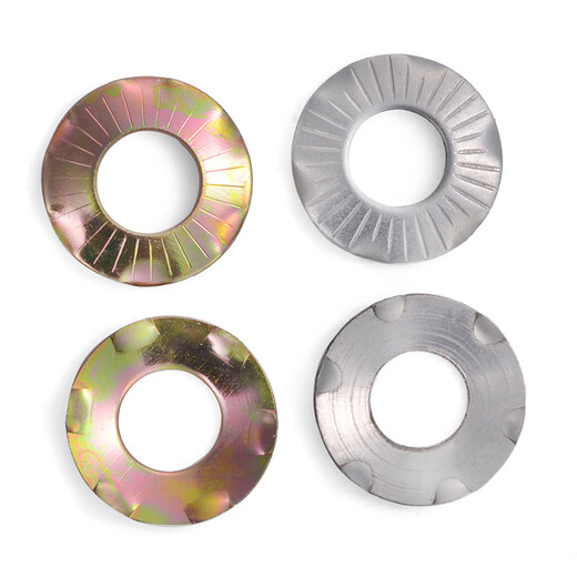 JINGGONG carbon steel six claw grounding washer bridge claw pattern 304 anti-loosening embossed anti-slip flower tooth butterfly gasket 5*12*0.7 1000 pieces color zinc discount