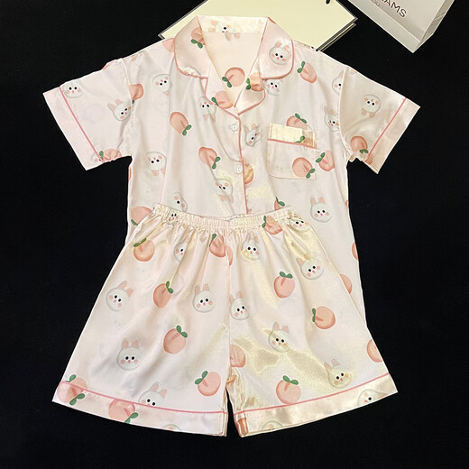 Kurzärärmelte Eis-Pyjamas für Frauen in flachen Objekten, süß und süß, 2025 Sommer neues Heimbekleidungsset, können im Frühjahr und Herbst #YX-9214 L 99-115jin [Jin gleich 0,5 kg entsprechen] getragen werden.