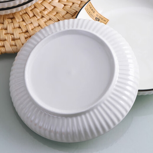 Haoya underglaze color Jingdezhen home bowl and dish set ceramic tableware bowl, plate, chopsticks and spoon combination Yamada vertical pattern 24 heads