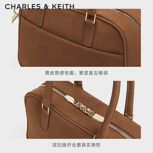 CHARLES&KEITH solid color portable Boston bag crossbody bag women's bag birthday gift CK2-30271398